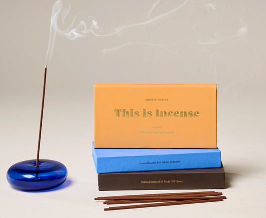 Gentle Habits - Glass Vessel Incense Holder in Cobalt Blue